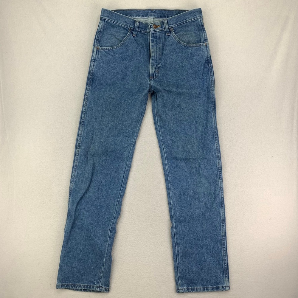 Rustler Jeans Mens 31x32‎ Blue Faded Distressed Denim 90s Regular Fit Straight